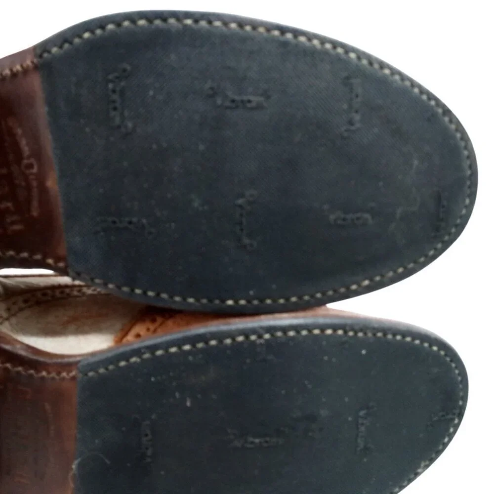 Bed Stu Lita Cobbler Wingtip Brogues Oxford Loafers Size 8.5 Leather Distressed